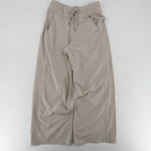 Athleta Avenue Wide Leg Crop Pants Womens Size 0 Beige Stretch Athleisure